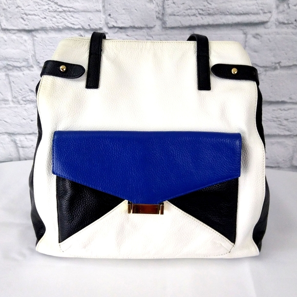 Zenith Handbags - Zenith Color Block 100% Leather Shoulder Bag